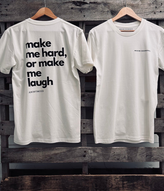 "Make Me Laugh" Tee - White/Black