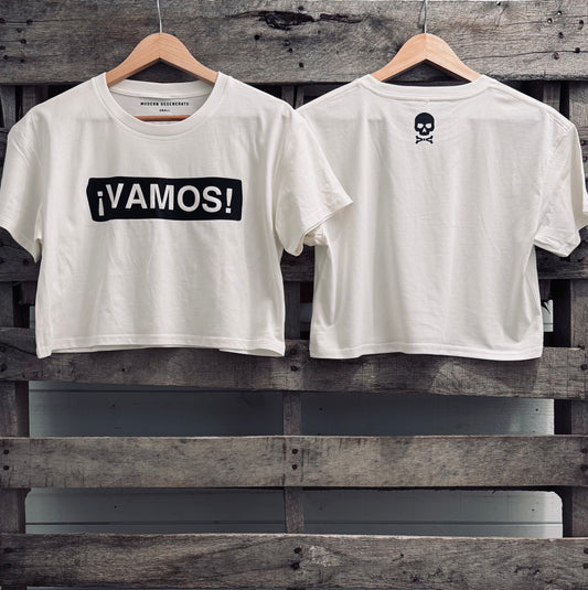 Women's Cropped ¡Vamos! Tee - White/Black